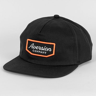 Boné Aversion Snapback Desestruturado Aba Reta Preto - Model Badge