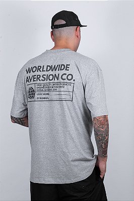 Camiseta T-shirt Aversion Unissex Cinza Mescla - Model Worldwide