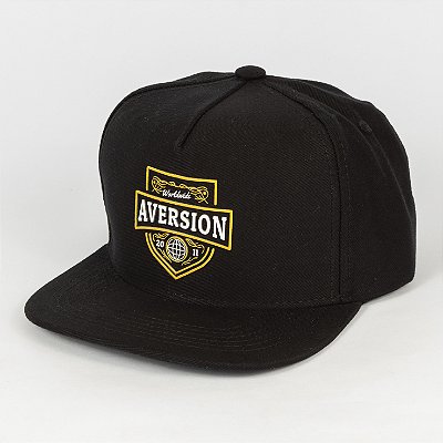 Boné Aversion Snapback Aba Reta Preto - Model Classic