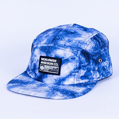 Boné Aversion Five Panel Aba Reta Tie Dye Azul - Model Worldwide