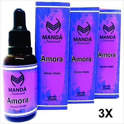 Kit 3 Extratos Amora Puro 30ml Menopausa Emagrece Diabetes