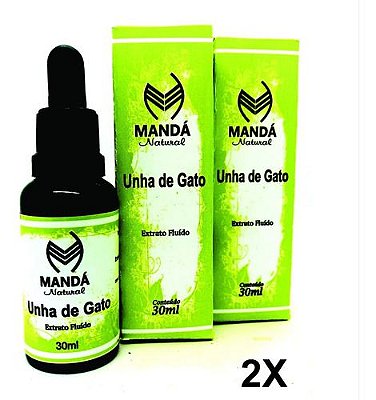 Kit 2 Extratos Unha De Gato 30ml Gastrite Amigdalite Natural