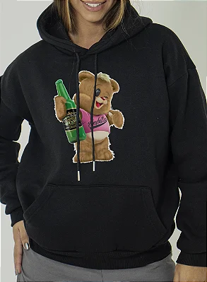 Moletom Unibutec Jack Bear Cerveja Preto