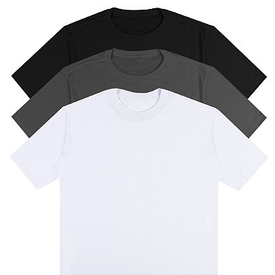 Kit 3 Camisetas Básicas Casual em Malha Premium Unibutec Comfort