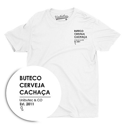 Camiseta Unibutec Basic Buteco, Cerveja, Cachaça