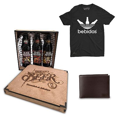 Kit Presente Unibutec • Camiseta + Carteira + 3 Cervejas Especiais