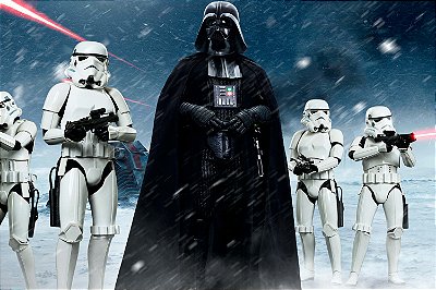 Quadro Star Wars - Darth Vader e Clones