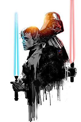 Quadro Star Wars - Luke Skywalker e Darth Vader
