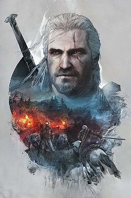 Quadro Gamer The Witcher - Arte Geralt