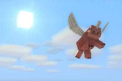 Quadro Minecraft - Porco Voador