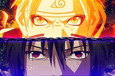Quadro Naruto - Naruto e Sasuke Olhos