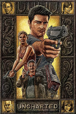 Quadro Uncharted - Pôster Personagens