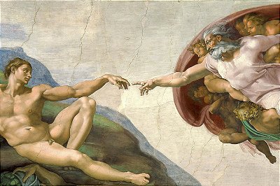 Quadro A criação de Adão - Michelangelo