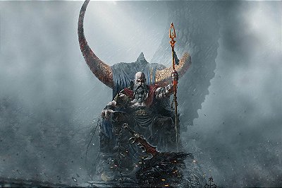 Quadro Gamer God of War - Ragnarok Trono