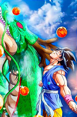 Quadro Dragon Ball - Goku e Shenlong