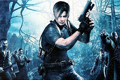 Quadro Gamer Resident Evil 4 - Leon Scott Kennedy
