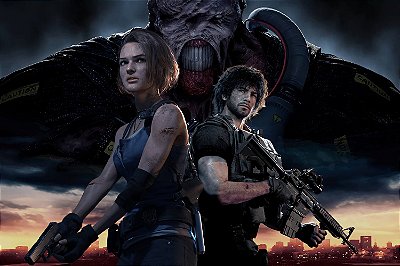Quadro Gamer Resident Evil 3 - Jill e Carlos