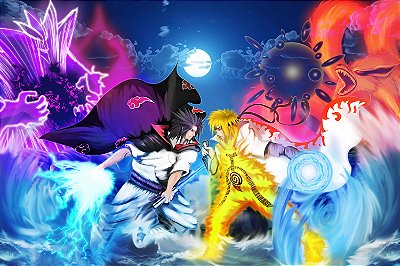 Quadro Naruto - Sasuke e Naruto Artístico 2