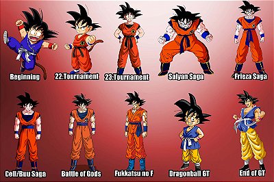 Quadro Dragon Ball - Evolução do Goku