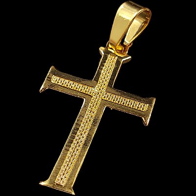 Pingente Crucifixo Templário Pequeno Banhado a Ouro 18K