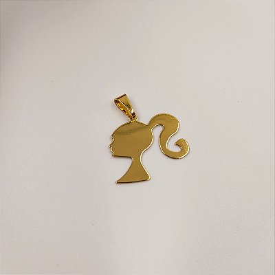 Pingente Feminino Barbie Banhado a Ouro 18K