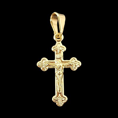 PINGENTE CRUZ PEQUENA BANHADA A OURO 18K