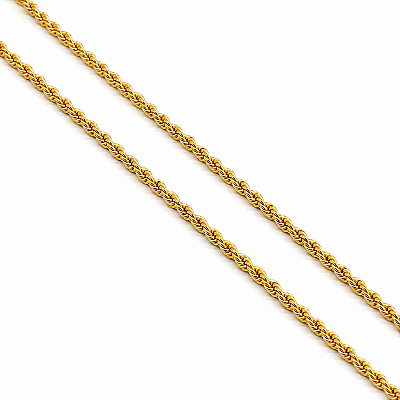Cordão Trançado Masculino (Elo Baiano) 2mm Banhado a OURO 18K