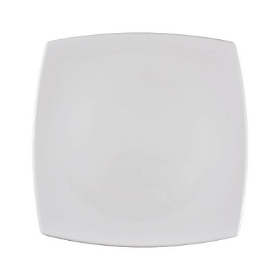 PRATO MELAMINA DE MESA RASO QUADRADO BRANCO - 28cm