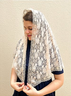 Véu Bege Floral