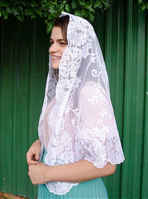 Pré Venda- Mantilha Oval Grande Branca
