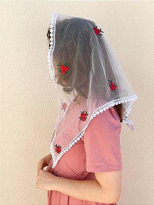 Véu Rosas do Céu Branco
