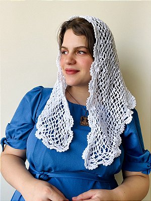 Véu Crochê Branco 1 Triangular