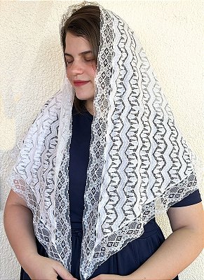 Véu Triangular Off White com Brilho