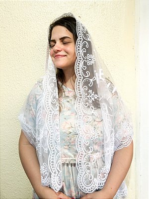 Véu Echarpe Fatima Branco