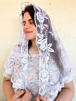Véu Branco Tule 3D