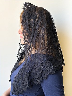 Véu Paulina Triangular Preto