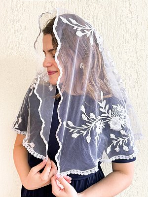 Véu Branco 3 Tule 3D