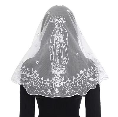 Pré Venda - Mantilha N S Guadalupe Branca