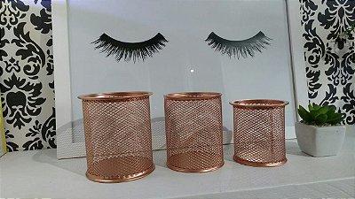 Kit 3 porta lápis aramado 3 tamanhos