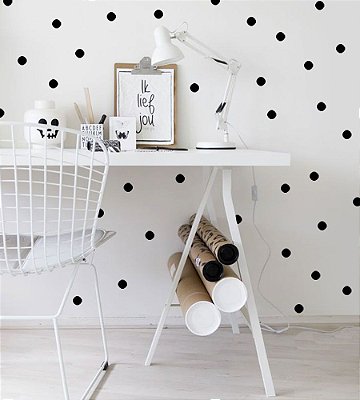 Adesivo bolinhas preto (100 unidades)