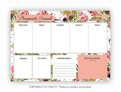Planner de mesa semanal floristry II