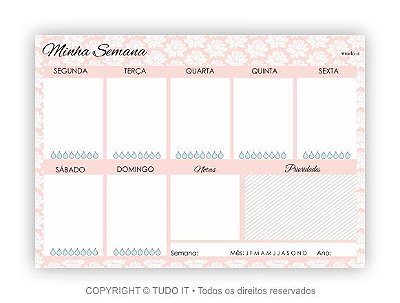 Planner de Mesa Semanal Lótus