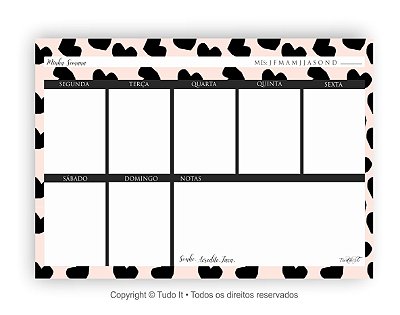 Planner de mesa semanal acredite
