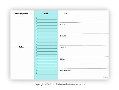 Planner de mesa semanal lovely