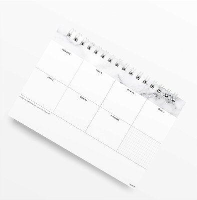Planner de Mesa Semanal Mármore