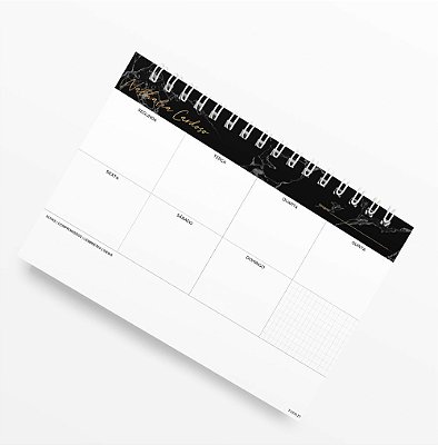 Planner de Mesa Semanal Mármore Black