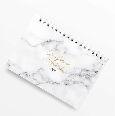 Planner de Mesa A4 Mármore Cinza