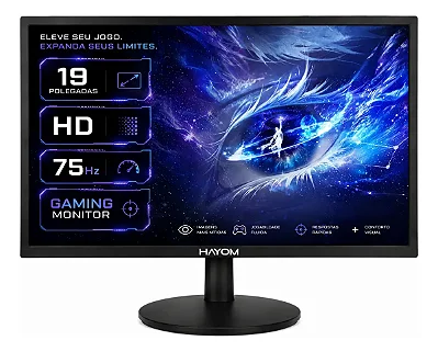 MONITOR HAYOM 19" POL TELA HD 75HZ HDMI VGA 127/220V - MO6001