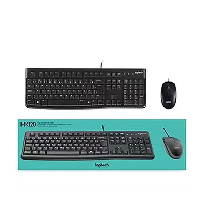 KIT TECLADO MOUSE LOGITECH MK120 USB PRETO (ABNT2 BRASIL)