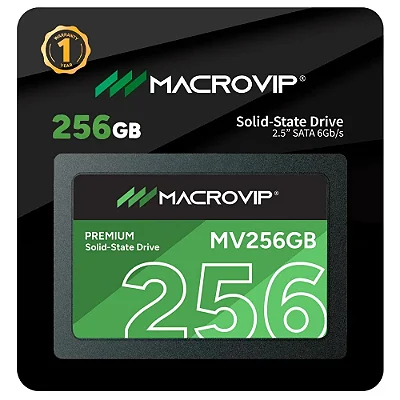SSD 256GB MACROVIP PREMIUM 2,5" SATA III, LEITURA 520MB/S, GRAVACAO 420MB/S - MV256GB